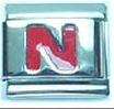 Red letter - N - 9mm Italian charm